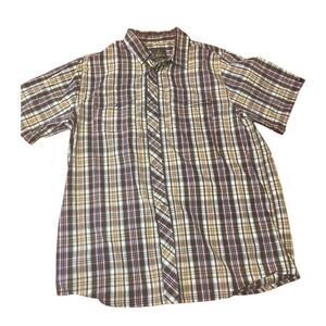 Prana Men's Kirkwood Snap Up Shirt‎ Size Large Plaid Outdoor Organic Cotton Camp